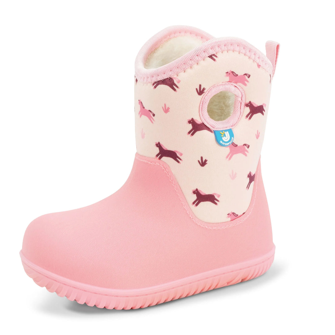 >Jan &amp; Jul Kids Lite Waterproof Boots - Pink Ponies