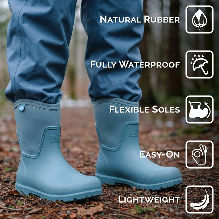 >Jan &amp; Jul Kids Harbour Tall Rain Boots - Dark Spruce