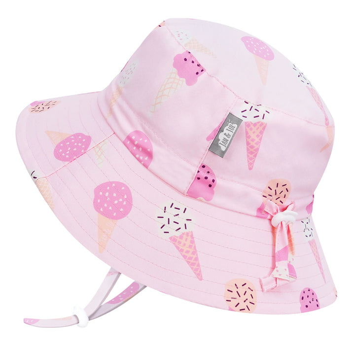 >Jan &amp; Jul Kids Water Repellent Bucket Hats - Pink Ice Cream