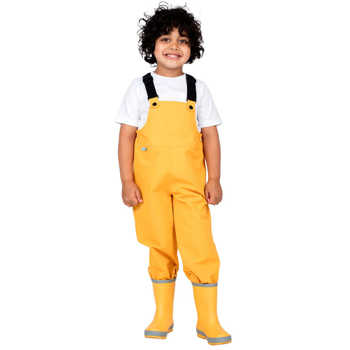 >Jan &amp; Jul Kids Fleece Lined Rain Overalls - Yellow