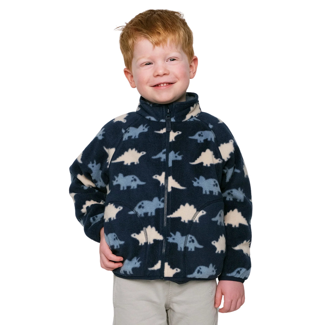 >Jan &amp; Jul Kids Cozy Fleece Jacket - Dino Parade