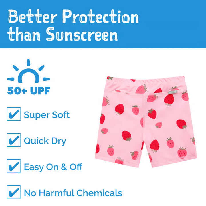 >Jan &amp; Jul Kids UV Swim Trunks - Bunny Flowers