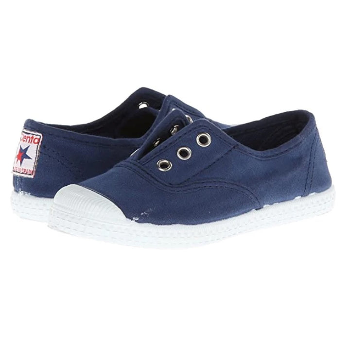 Cienta Kids Washed Navy Slip On Sneaker