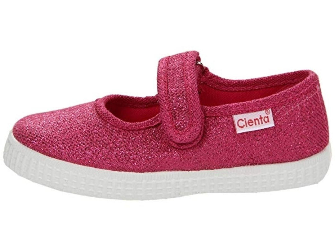 Cienta Kids Girl Fuchsia Sparkle Mary Jane Sneaker