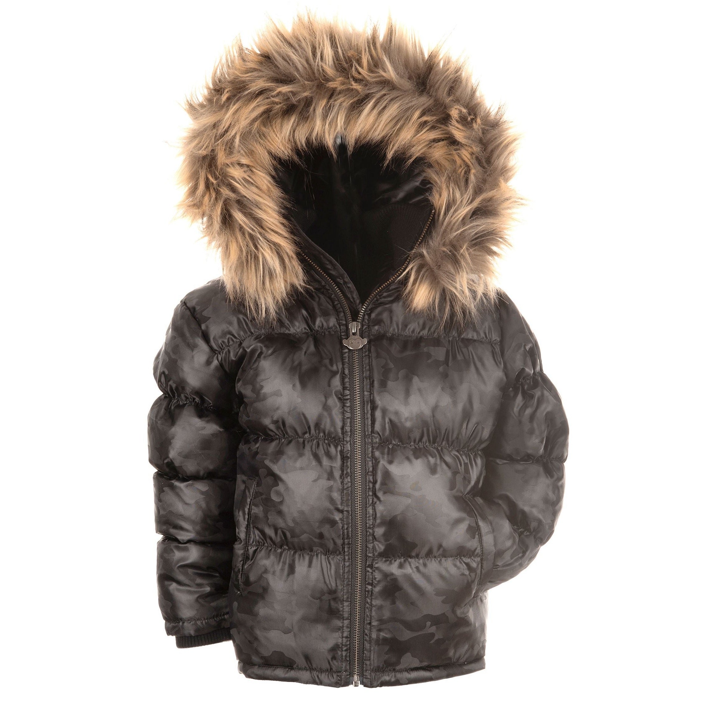 Kids black puffer store coat