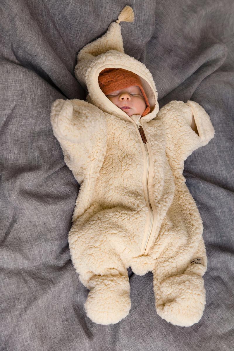 MINI A TURE Baby MATADEL Teddyfleece Jumpsuit - Angora Cream