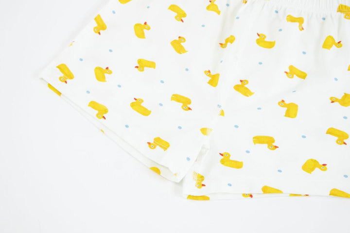 Nest Designs Kids Bamboo Jersey Two-Piece Short Sleeve PJ Set - Eric Carle Little Rubber Ducks