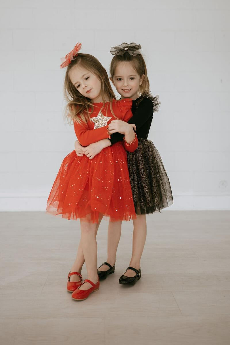 Petite Hailey Girl's FRILL LAYERED TUTU DRESS - Red Petite Hailey Girl's FRILL LAYERED TUTU DRESS - Red