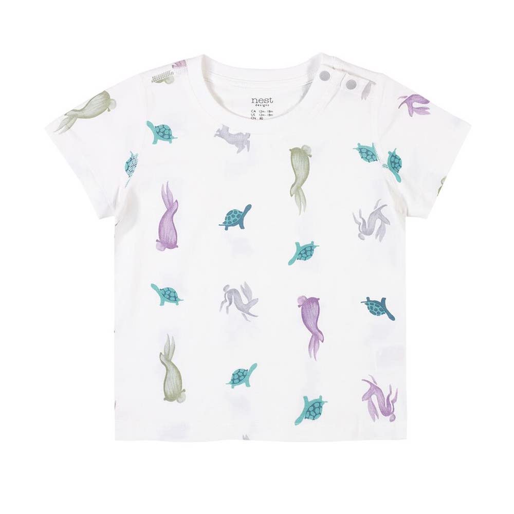 Nest Designs Kids Bamboo Jersey Short Sleeve T-Shirt - The Tortoise & The Hare