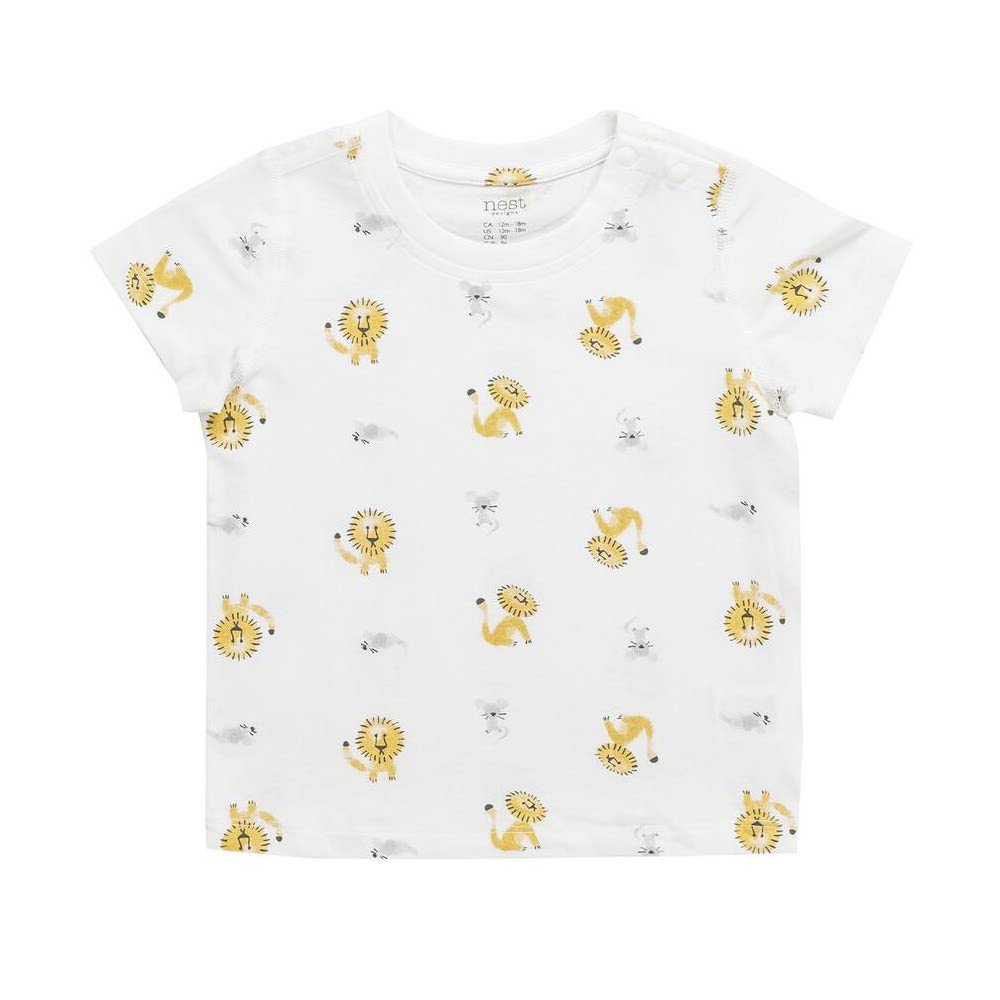 Nest Designs Kids Bamboo Jersey Short Sleeve T-Shirt - The Lion and The Mouse
