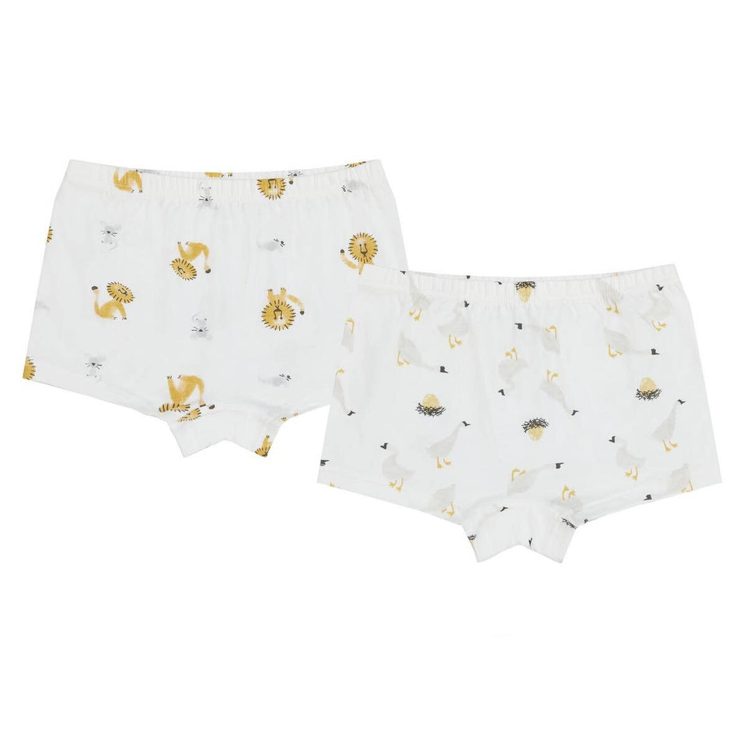 Nest Designs Kids Bamboo Girls/Boy Short Underwear (2 Pack) - The Lion & The Goose
