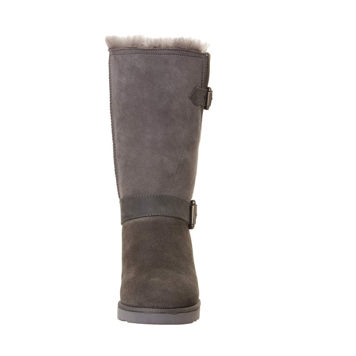 Australia Luxe Women's Machina Genuine Sheepskin Wedge Boots in Gray