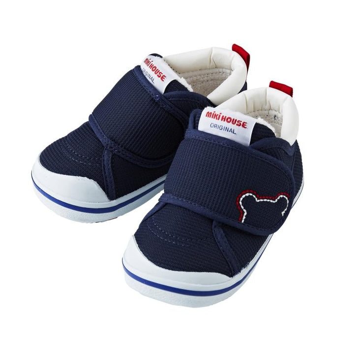 >Miki House Kids Baby Second Walking Shoes Sneakers [Classic] - Navy