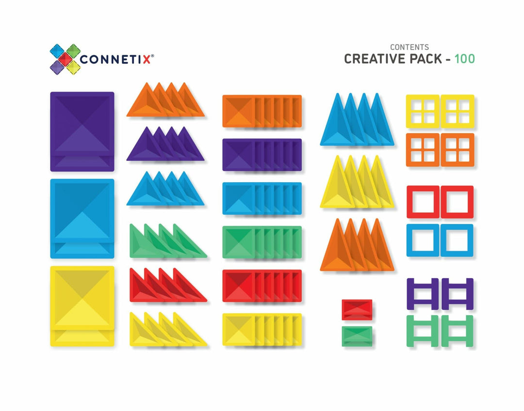 >CONNETIX Rainbow Tiles - 100 Piece Creative Pack