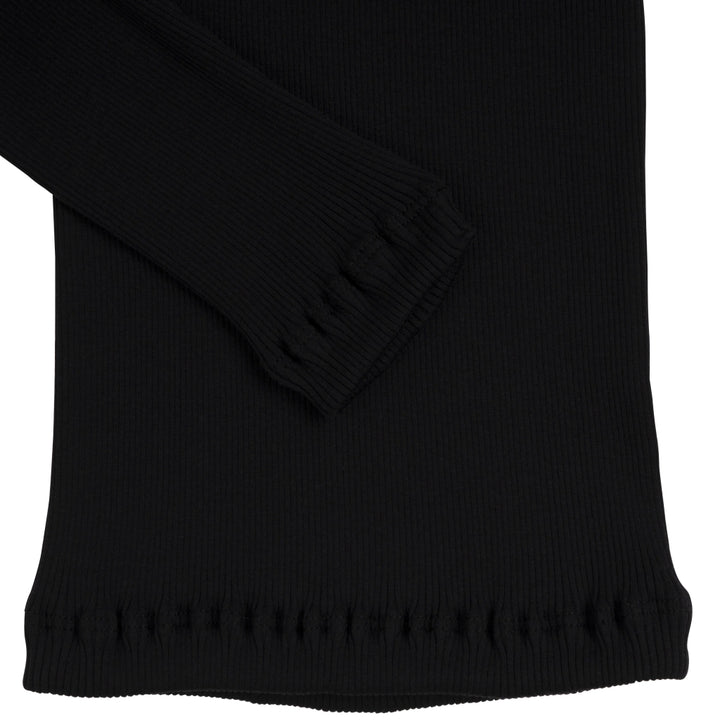 Minimalisma Women's GYM 3/4 Sleeves Seamless Silk Blouse in Black