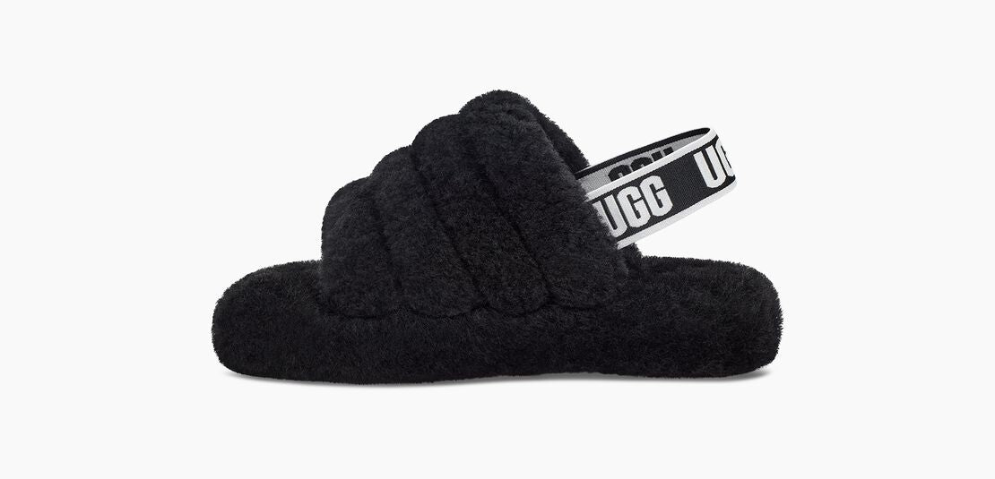 UGG KIDS FLUFF YEAH SLIDE in Black – Mom Loves Me Children