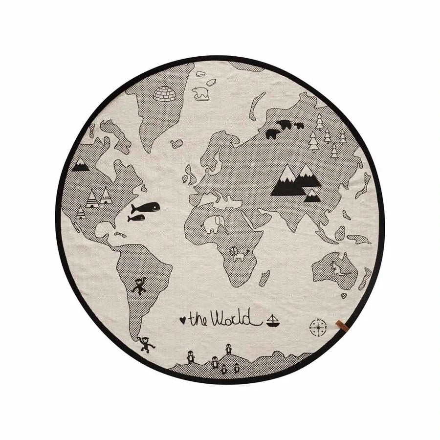 OYOY Living World Rug - Offwhite / Black