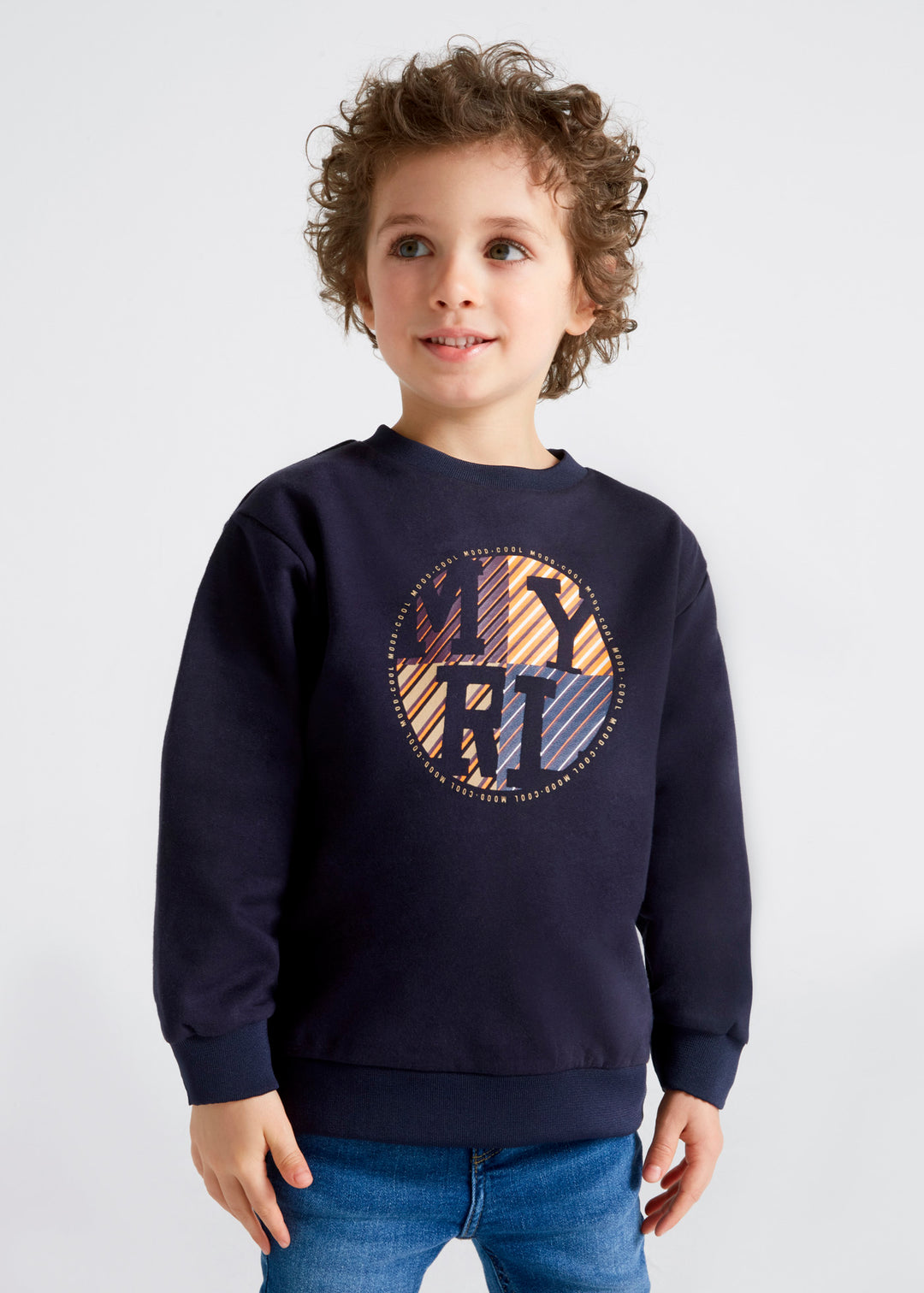 Mayoral 4447-080 Kids Graphic Sweatshirt - Navy