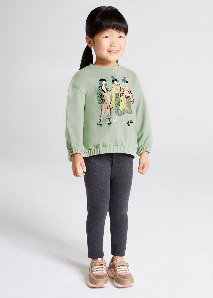 Mayoral 4772-091 Kids Girl ECOFRIENDS Ribbed Knit Sweatshirt with Leggings Set