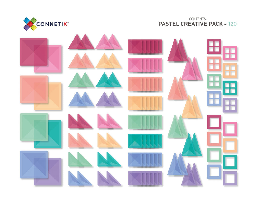 >CONNETIX Pastel Tiles - 120 Pieces Creative Pack