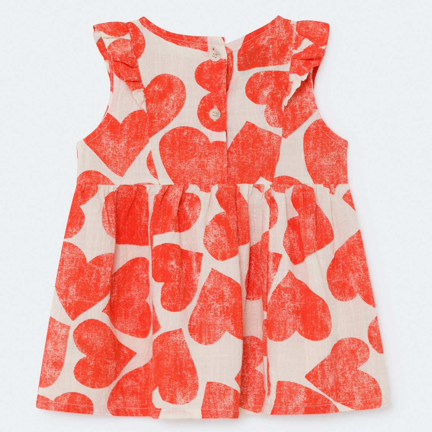 BOBO CHOSES Kids Baby Girl All Over Hearts Ruffle Dress
