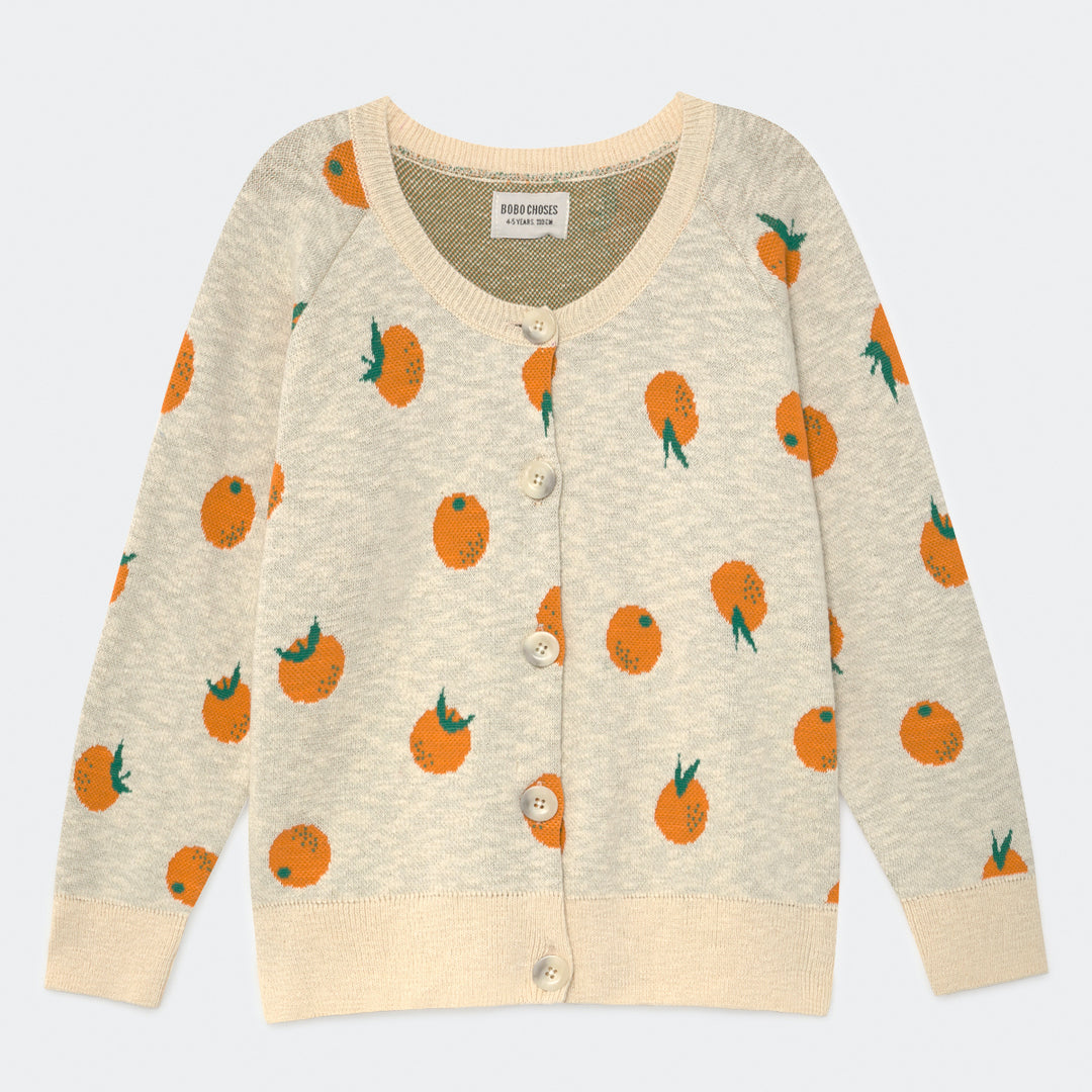 BOBO CHOSES Kids Oranges Knitted Cardigan