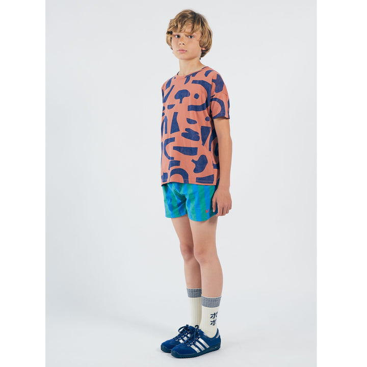 BOBO CHOSES Kids Abstract Buttoned T-shirt