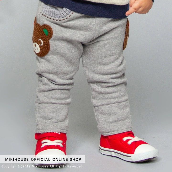 Miki House Kids Bear Sweatpants in Gray