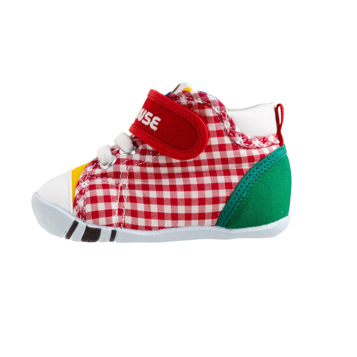 >Miki House My First Walker Shoes Classic High Top - Patchwork Gingham
