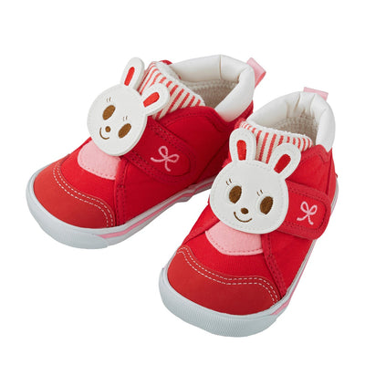 Miki House Kids Happy Usako Second Shoes in Red