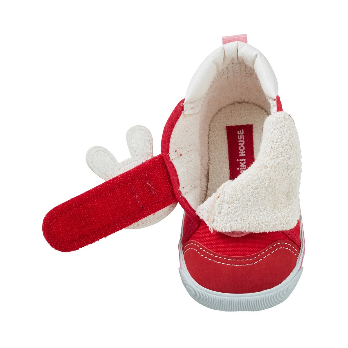 Miki House Kids Happy Usako Second Shoes in Red