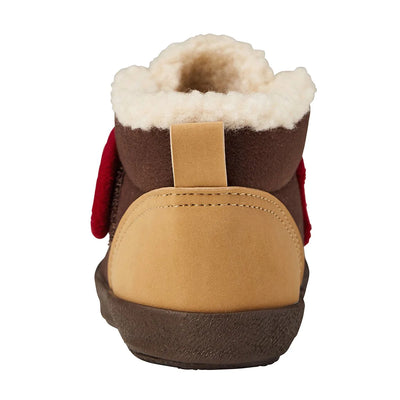 Miki House Kids Winter Booties Shoes in Navy/Brown