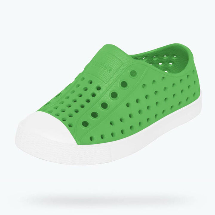 Native Kids Jefferson Sandals Shoes - Grasshopper Green / Shell White
