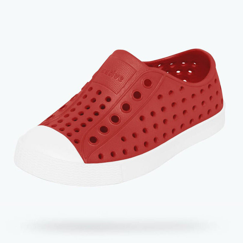 Native Kids Jefferson Sandals Shoes - Torch Red/ Shell White