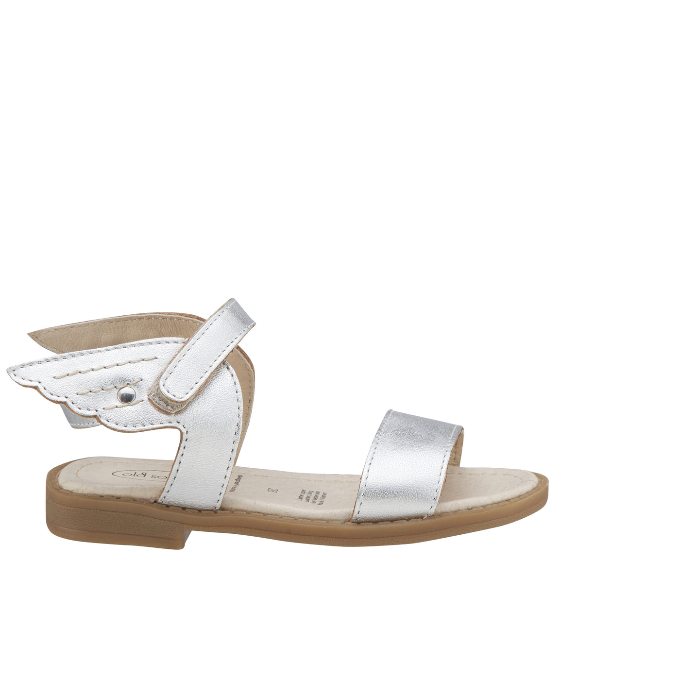 Old Soles Kids Girl Flying Leather Sandals in Silver