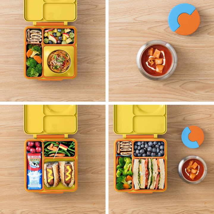 >OmieBox Lunch Box with Fork, Spoon + Pod Set (Sunshine)