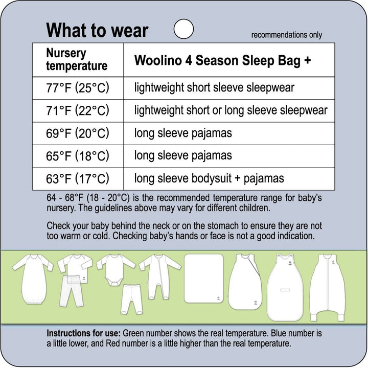 Woolino 4 Season BASIC Merino Wool Baby Sleep Bag - Butterfly