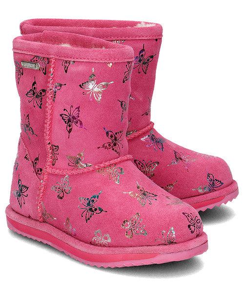 EMU AUSTRALIA Kids Girls Flutter Brumby Waterproof Snow Boots in Hot Pink