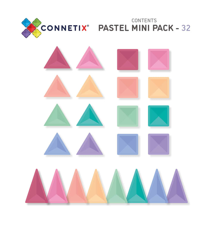 >CONNETIX Pastel Tiles - 32 Pieces Mini Pack