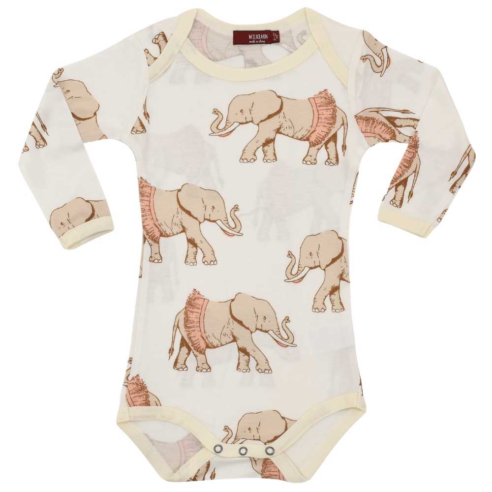 >Milkbarn Bamboo Long Sleeve One Piece - Tutu Elephant – Mom Loves Me ...