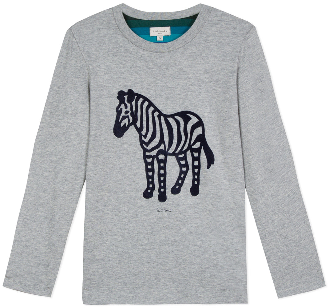 Paul Smith Junior Kids Zebra Long Sleeve Sweater Tee Shirt 5P18532 260