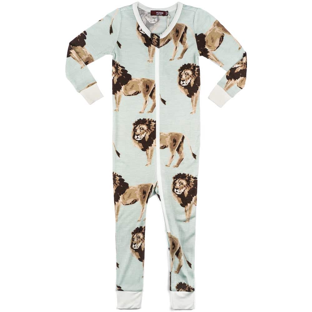 Milkbarn Baby Lion Bamboo Zipper Pajama