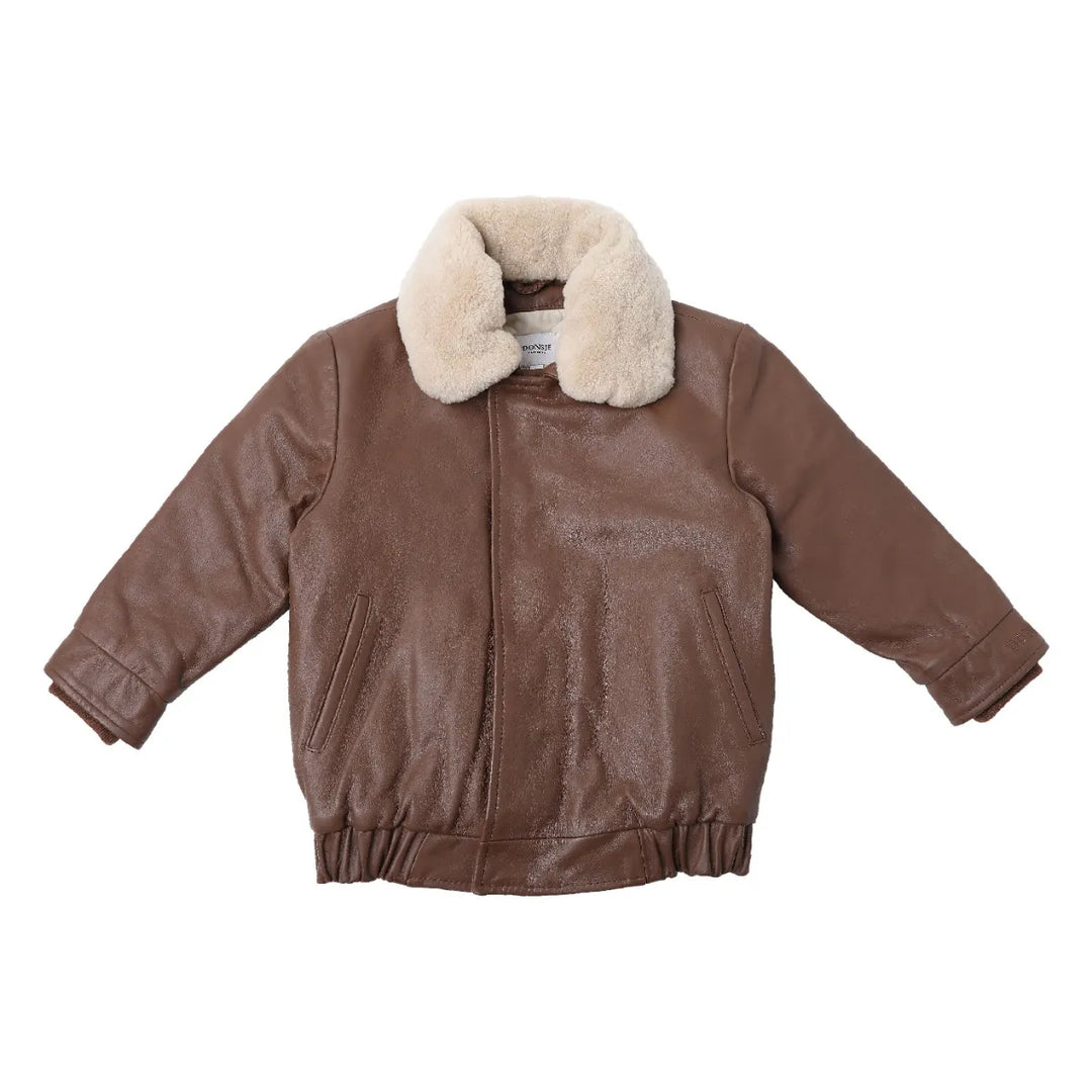Donsje Kids Yuki Leather Jacket - Bear