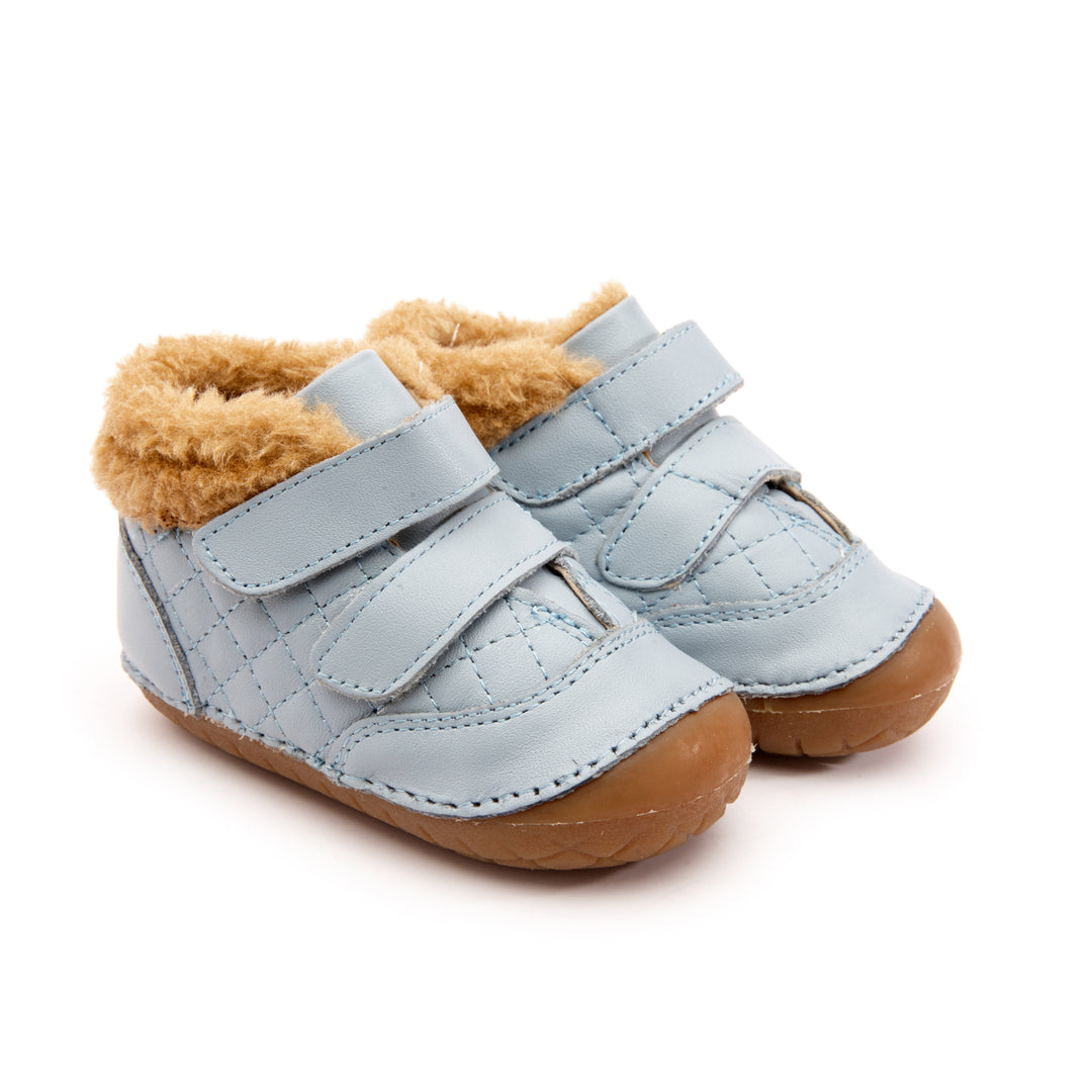 Old Soles Kids 4069 Quilty Bear Pave Leather Sneakers in Dusty Blue