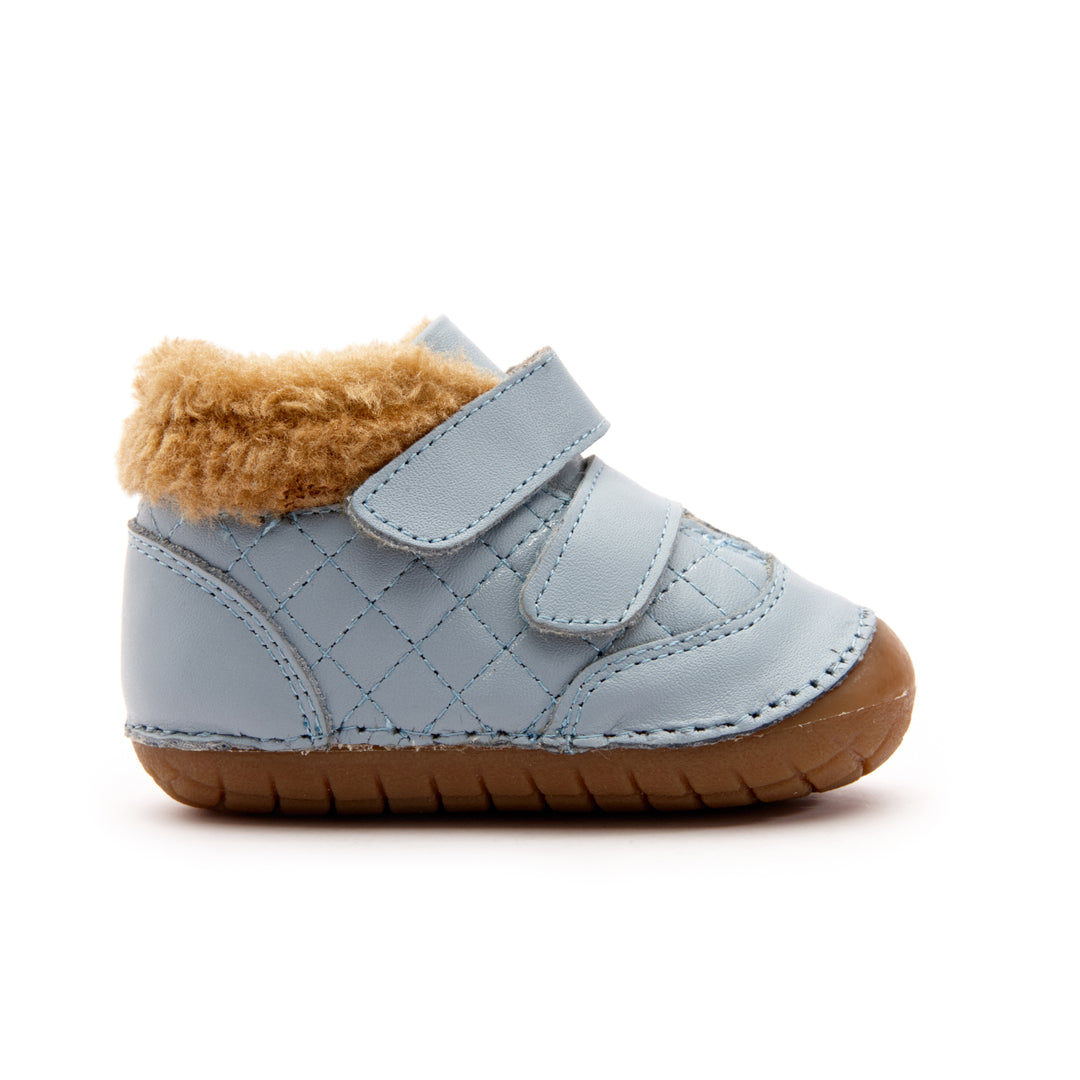 Old Soles Kids 4069 Quilty Bear Pave Leather Sneakers in Dusty Blue