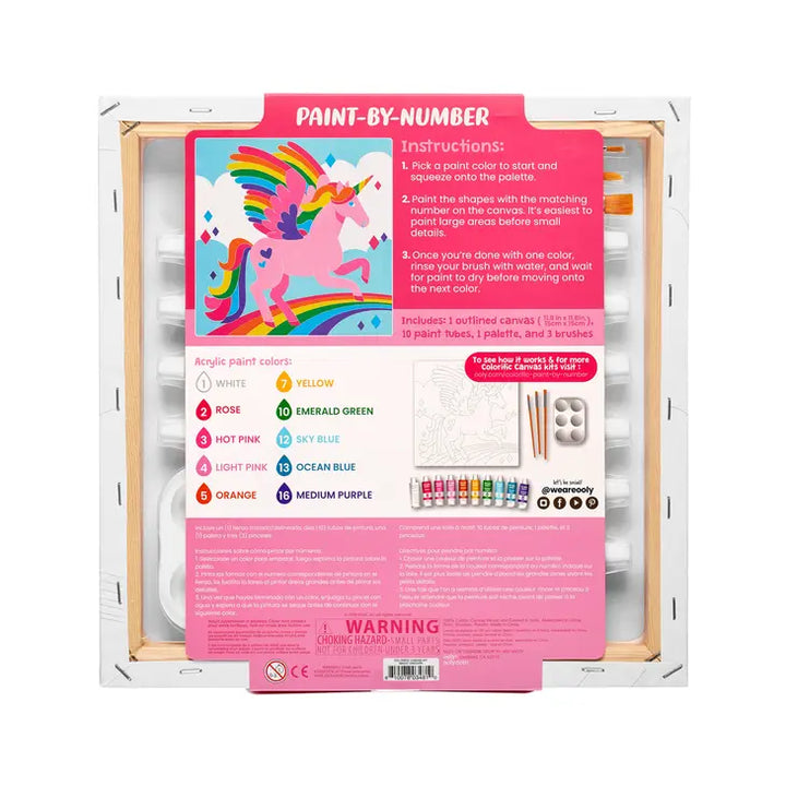 OOLY Colorific Canvas Paint by Number Kit - Magic Unicorn
