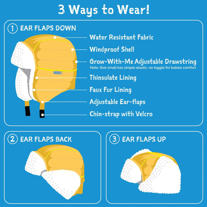 >Jan & Jul Kids Toasty-Dry Trapper Hat - Dusty Blue