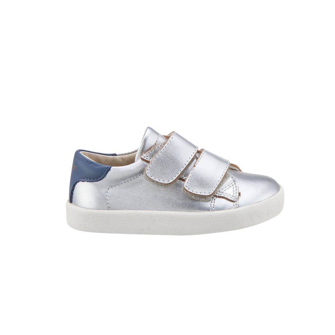 Old Soles Baby Toddy Leather Sneakers in Silver / Jean