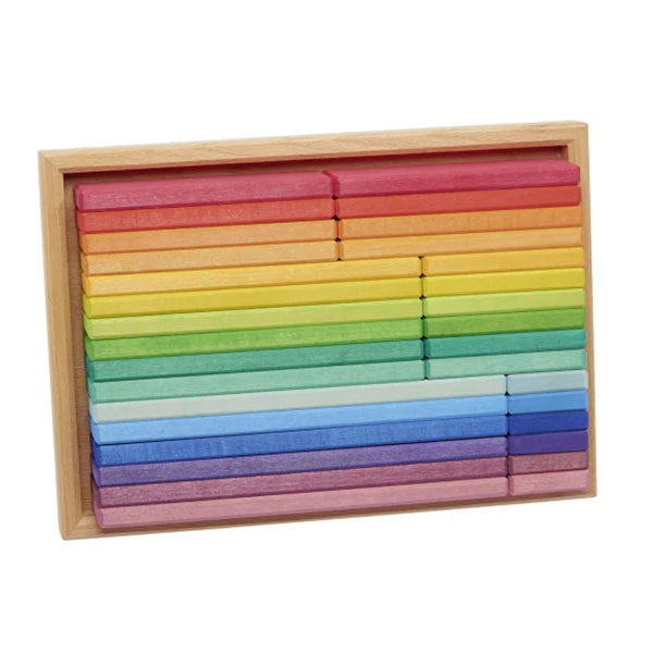 NIC Toys Glueckskaefer Rainbow Slat Building Set 32 Pieces