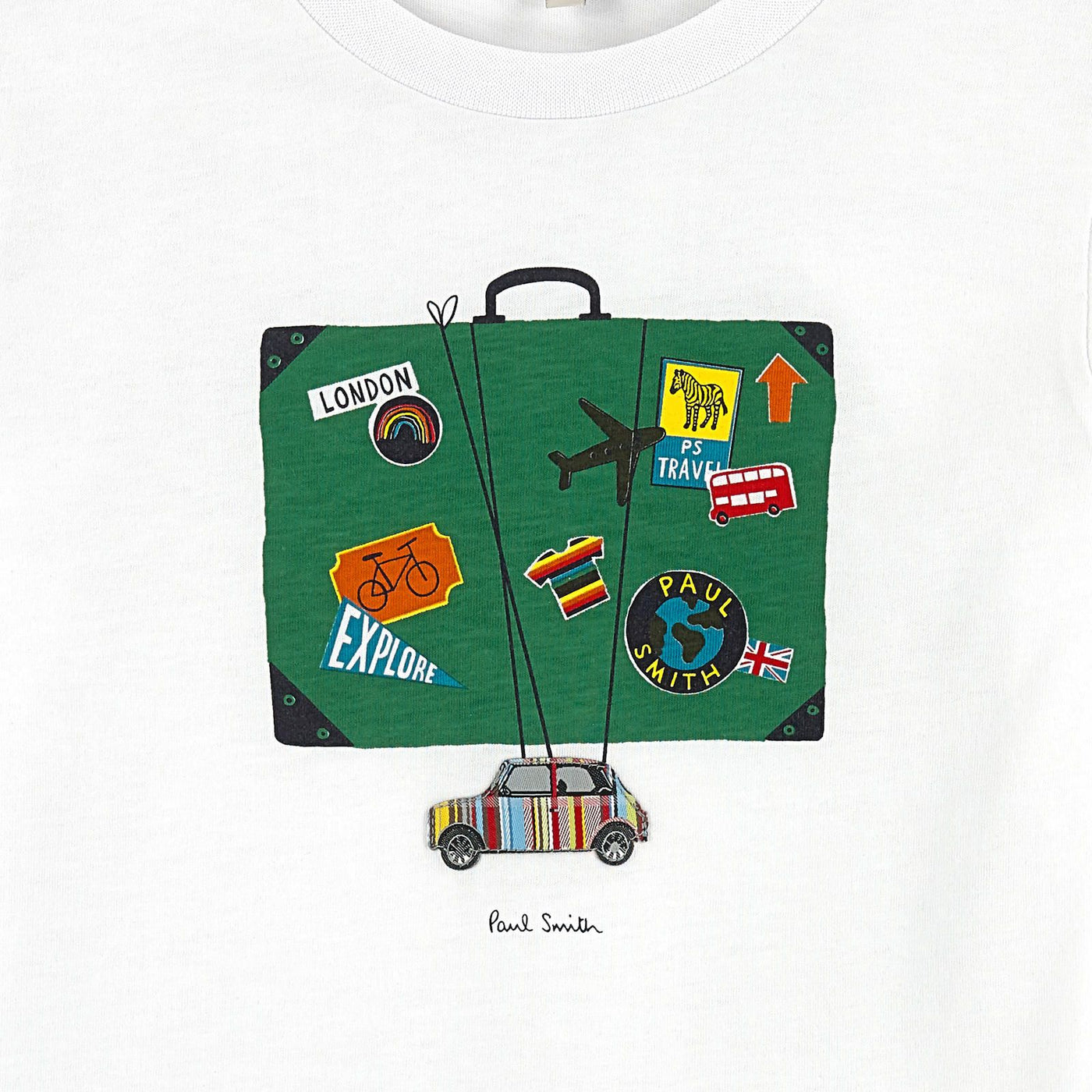 Paul Smith Junior Kids "Traveling" Long Sleeve Tee Shirt 5P10592 01